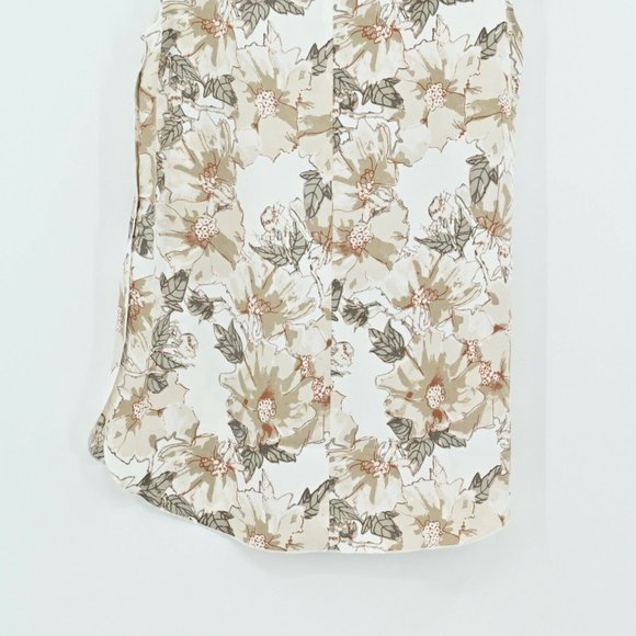 BABATON Aritzia Womens Size Medium Tan Floral Wieland Blouse Espace Desert Beige - Picture 7 of 10